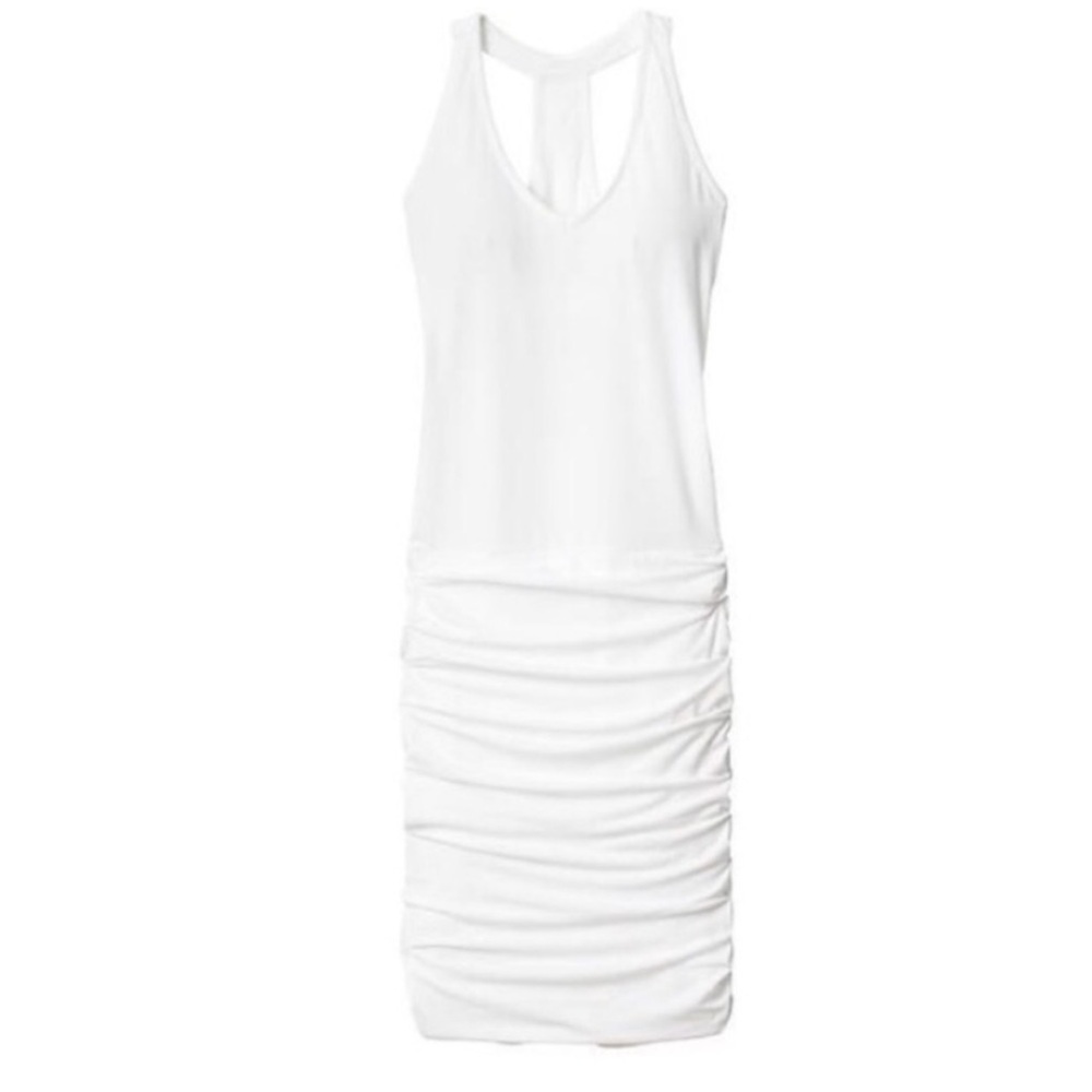 Athleta NWT Tee Racerback Dress White Large Active Activewear Casual Athleisure